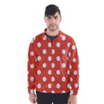 Polka Dots - White on Tomato Red Wind Breaker (Men)