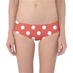 Polka Dots - White on Tomato Red Classic Bikini Bottoms