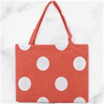 Polka Dots - White on Tomato Red Mini Tote Bag