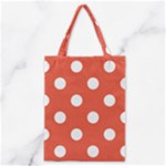 Polka Dots - White on Tomato Red Classic Tote Bag