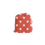 Polka Dots - White on Tomato Red Drawstring Pouch (XS)