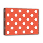 Polka Dots - White on Tomato Red Deluxe Canvas 16  x 12  (Stretched)