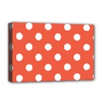 Polka Dots - White on Tomato Red Deluxe Canvas 18  x 12  (Stretched)