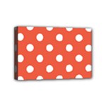 Polka Dots - White on Tomato Red Mini Canvas 6  x 4  (Stretched)