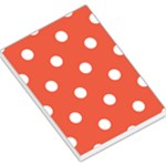 Polka Dots - White on Tomato Red Large Memo Pads