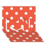 Polka Dots - White on Tomato Red I Love You 3D Greeting Card (7x5)