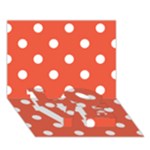 Polka Dots - White on Tomato Red LOVE Bottom 3D Greeting Card (7x5)