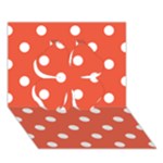 Polka Dots - White on Tomato Red Clover 3D Greeting Card (7x5)