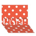 Polka Dots - White on Tomato Red HOPE 3D Greeting Card (7x5)
