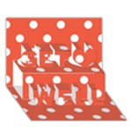 Polka Dots - White on Tomato Red Get Well 3D Greeting Card (7x5)