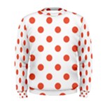 Polka Dots - Tomato Red on White Men s Sweatshirt