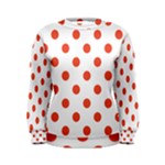 Polka Dots - Tomato Red on White Women s Sweatshirt