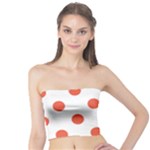 Polka Dots - Tomato Red on White Tube Top