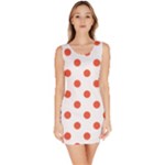 Polka Dots - Tomato Red on White Bodycon Dress