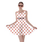 Polka Dots - Tomato Red on White Skater Dress