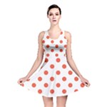 Polka Dots - Tomato Red on White Reversible Skater Dress