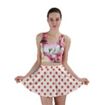 Polka Dots - Tomato Red on White Mini Skirt