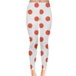 Polka Dots - Tomato Red on White Women s Leggings