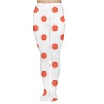 Polka Dots - Tomato Red on White Women s Tights