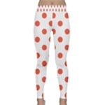 Polka Dots - Tomato Red on White Yoga Leggings
