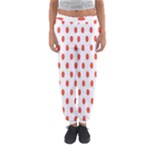 Polka Dots - Tomato Red on White Women s Jogger Sweatpants