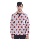Polka Dots - Tomato Red on White Wind Breaker (Men)