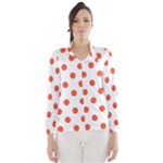 Polka Dots - Tomato Red on White Wind Breaker (Women)