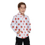 Polka Dots - Tomato Red on White Wind Breaker (Kids)