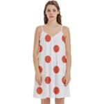 Polka Dots - Tomato Red on White Women s Reversible Sports Bra with Border
