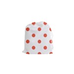 Polka Dots - Tomato Red on White Drawstring Pouch (XS)