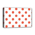 Polka Dots - Tomato Red on White Deluxe Canvas 18  x 12  (Stretched)