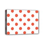 Polka Dots - Tomato Red on White Mini Canvas 7  x 5  (Stretched)