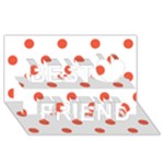 Polka Dots - Tomato Red on White Best Friends 3D Greeting Card (8x4)