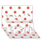 Polka Dots - Tomato Red on White Miss You 3D Greeting Card (7x5)