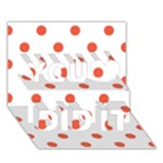 Polka Dots - Tomato Red on White You Did It 3D Greeting Card (7x5)