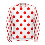 Polka Dots - Ferrari Red on White Men s Sweatshirt