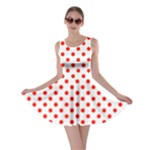 Polka Dots - Ferrari Red on White Skater Dress