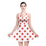 Polka Dots - Ferrari Red on White Reversible Skater Dress