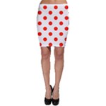 Polka Dots - Ferrari Red on White Bodycon Skirt
