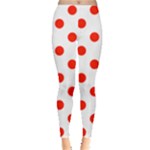 Polka Dots - Ferrari Red on White Women s Leggings