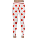 Polka Dots - Ferrari Red on White Yoga Leggings
