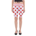 Polka Dots - Ferrari Red on White Yoga Cropped Leggings