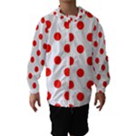 Polka Dots - Ferrari Red on White Hooded Wind Breaker (Kids)