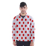Polka Dots - Ferrari Red on White Wind Breaker (Men)