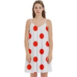 Polka Dots - Ferrari Red on White Women s Reversible Sports Bra with Border