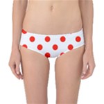 Polka Dots - Ferrari Red on White Classic Bikini Bottoms
