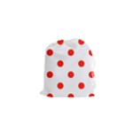 Polka Dots - Ferrari Red on White Drawstring Pouch (XS)