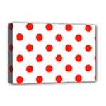 Polka Dots - Ferrari Red on White Deluxe Canvas 18  x 12  (Stretched)