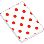 Polka Dots - Ferrari Red on White Large Memo Pads