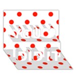 Polka Dots - Ferrari Red on White You Did It 3D Greeting Card (7x5)